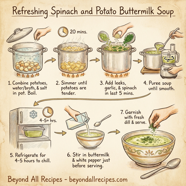 Refreshing Spinach and Potato Buttermilk Soup instructions