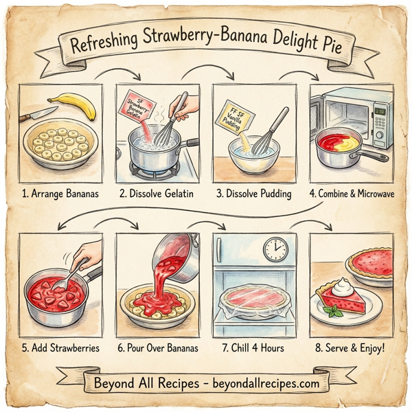 Refreshing Strawberry-Banana Delight Pie instructions