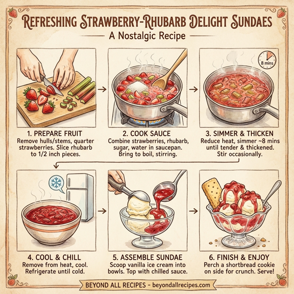 Refreshing Strawberry-Rhubarb Delight Sundaes instructions