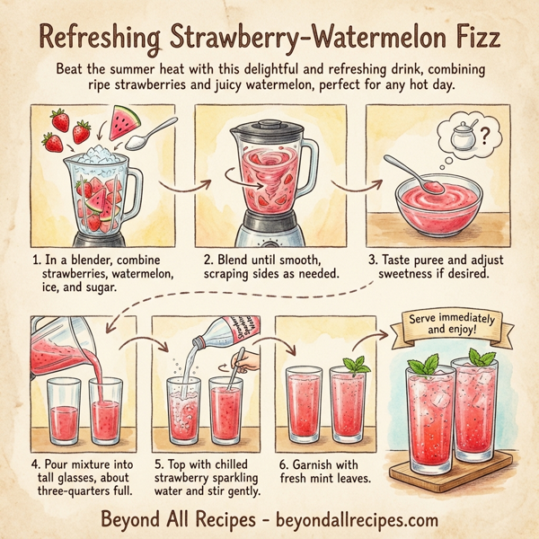 Refreshing Strawberry-Watermelon Fizz instructions