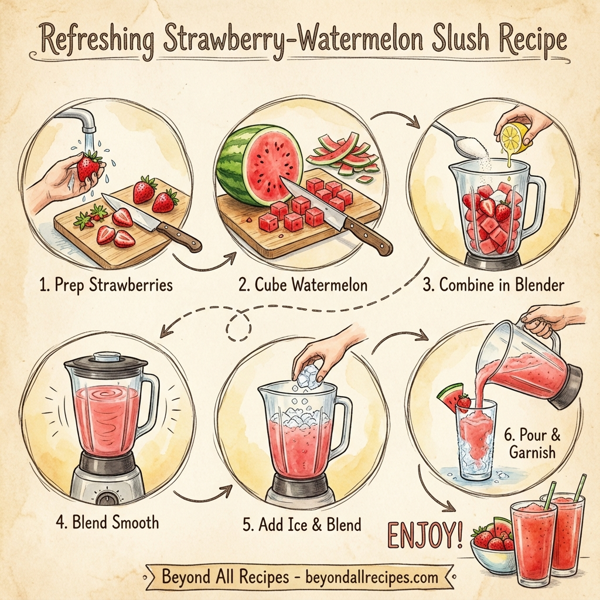 Refreshing Strawberry-Watermelon Slush instructions