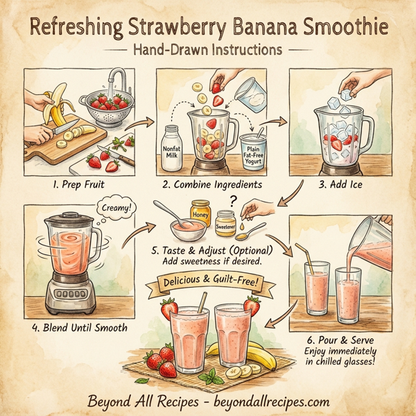 Refreshing Strawberry Banana Smoothie instructions