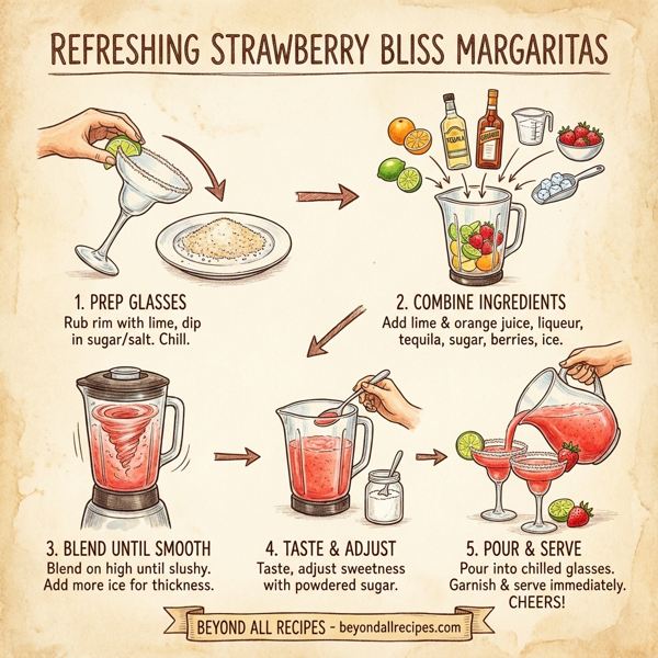 Refreshing Strawberry Bliss Margaritas instructions