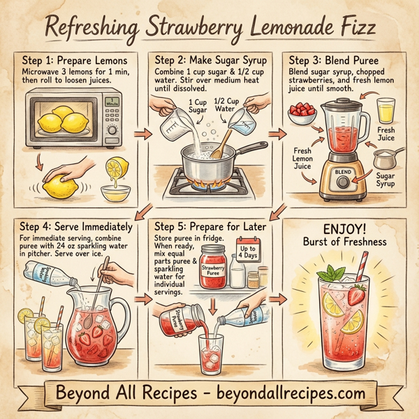 Refreshing Strawberry Lemonade Fizz instructions