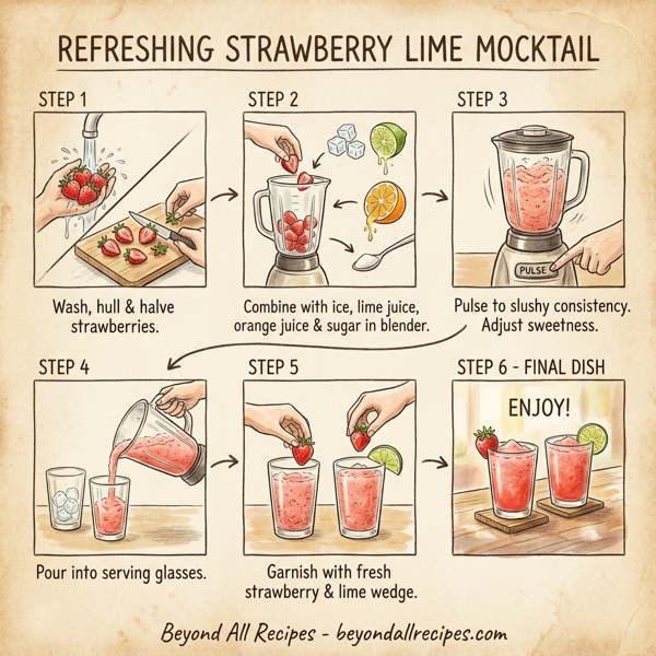 Refreshing Strawberry Lime Mocktail instructions