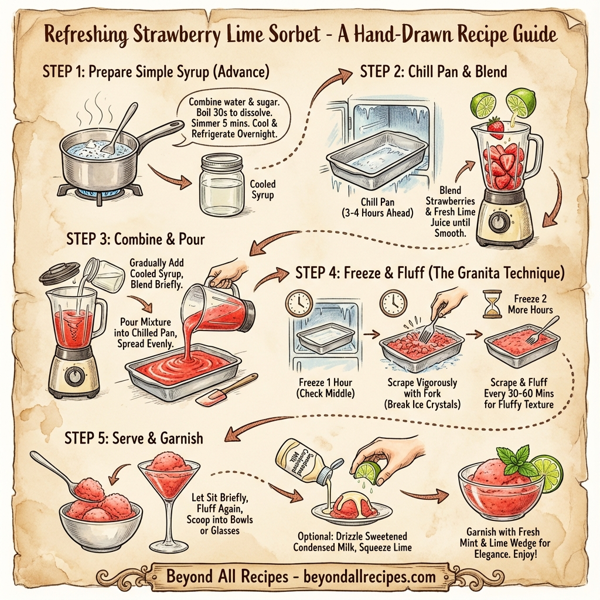 Refreshing Strawberry Lime Sorbet instructions