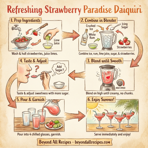 Refreshing Strawberry Paradise Daiquiri instructions