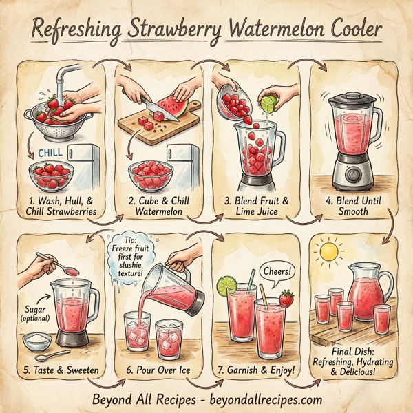 Refreshing Strawberry Watermelon Cooler instructions