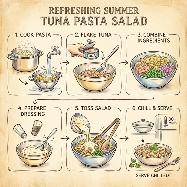 Refreshing Summer Tuna Pasta Salad instructions