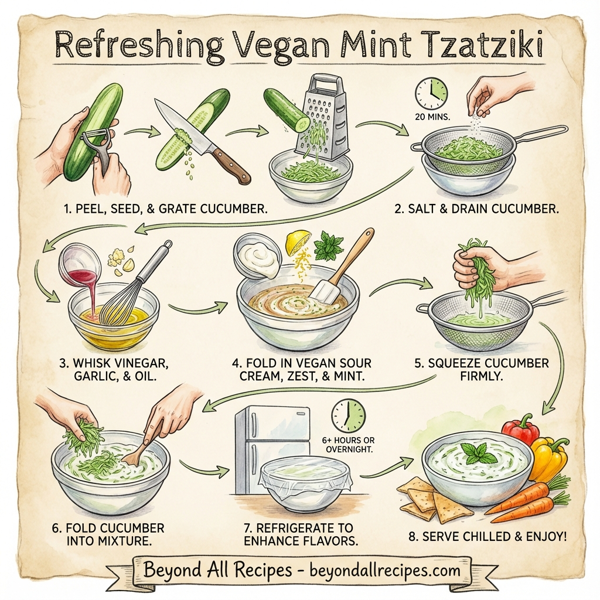 Refreshing Vegan Mint Tzatziki instructions