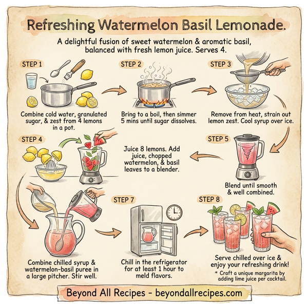 Refreshing Watermelon Basil Lemonade instructions