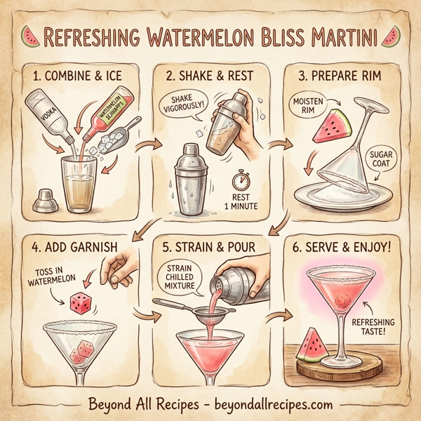 Refreshing Watermelon Bliss Martini instructions