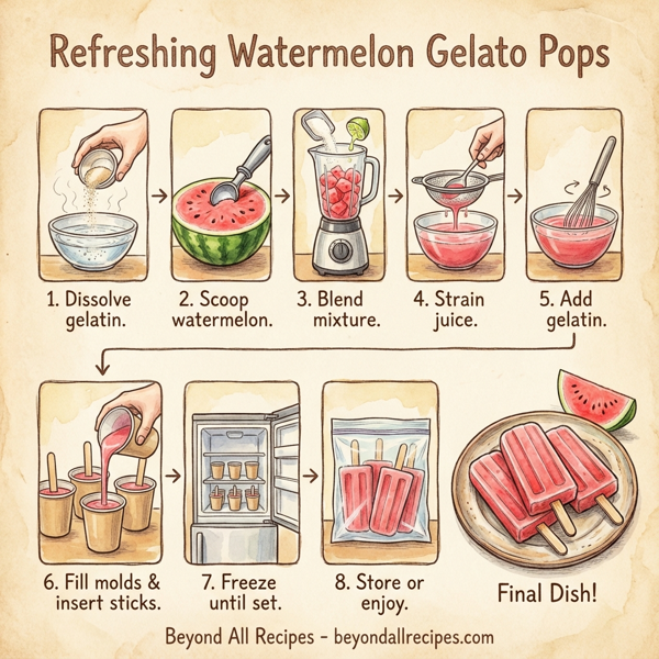 Refreshing Watermelon Gelato Pops instructions
