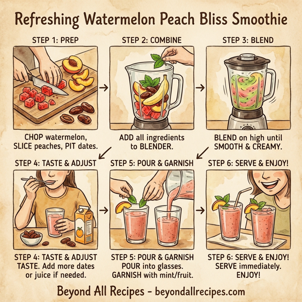 Refreshing Watermelon Peach Bliss Smoothie instructions
