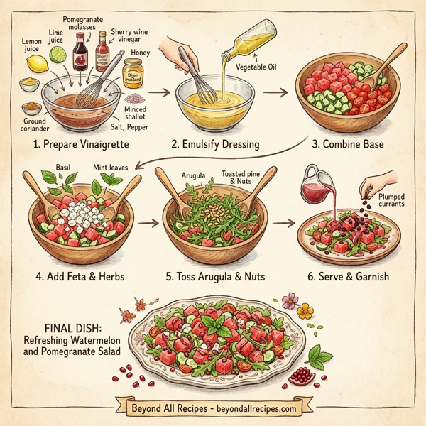 Refreshing Watermelon and Pomegranate Salad instructions