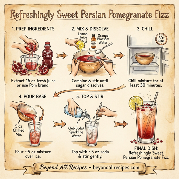 Refreshingly Sweet Persian Pomegranate Fizz instructions