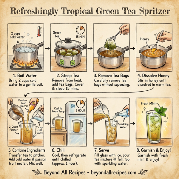 Refreshingly Tropical Green Tea Spritzer instructions