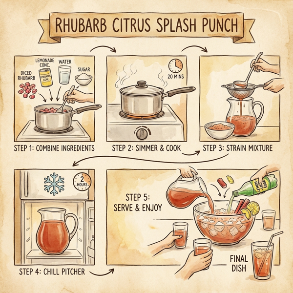 Rhubarb Citrus Splash Punch instructions