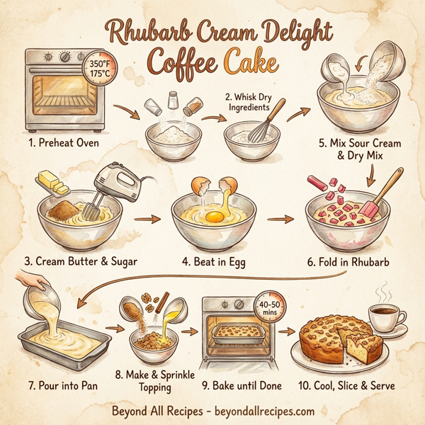 Rhubarb Cream Delight Coffee Cake instructions