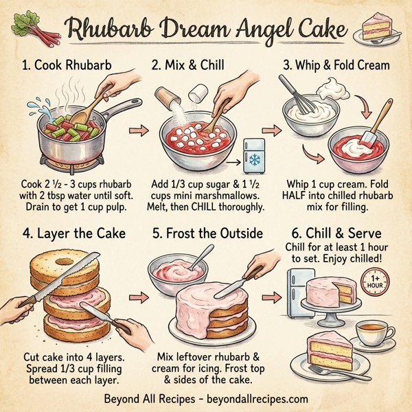 Rhubarb Dream Angel Cake instructions