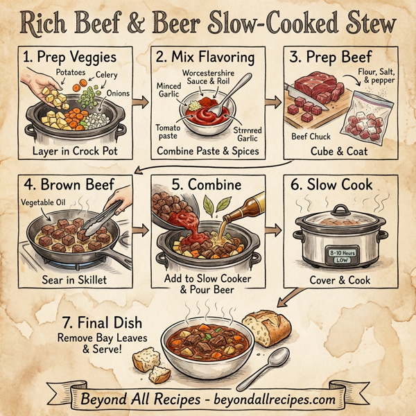 Rich Beef & Beer Slow-Cooked Stew instructions