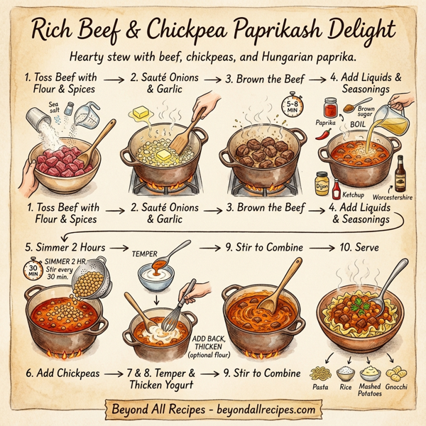 Rich Beef & Chickpea Paprikash Delight instructions