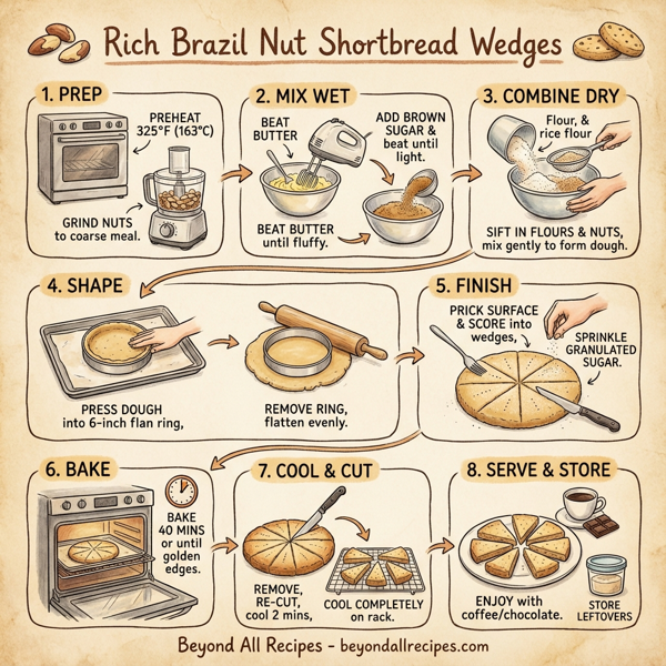 Rich Brazil Nut Shortbread Wedges instructions