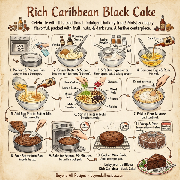Rich Caribbean Black Cake instructions
