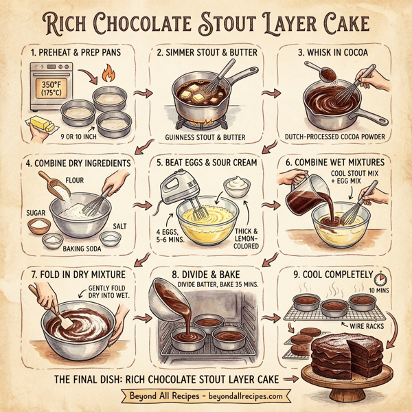 Rich Chocolate Stout Layer Cake instructions