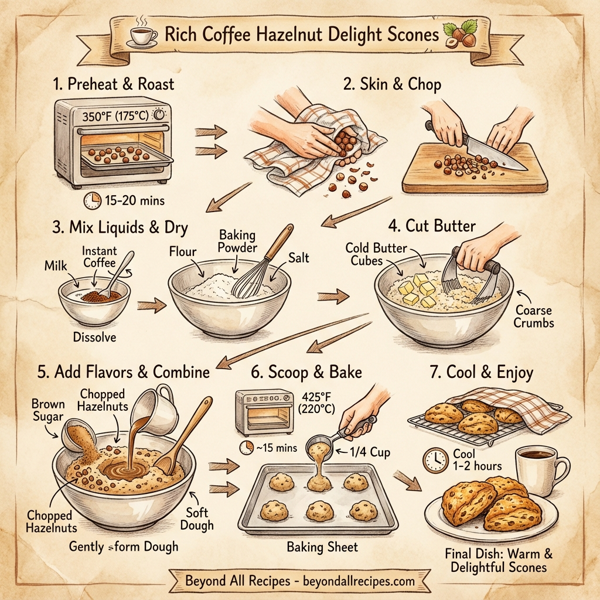 Rich Coffee Hazelnut Delight Scones instructions