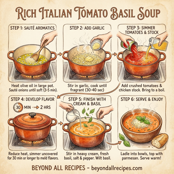 Rich Italian Tomato Basil Soup instructions