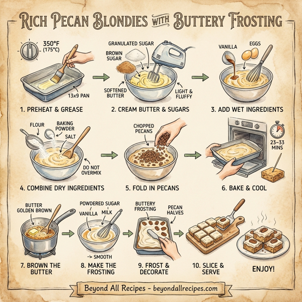 Rich Pecan Blondies with Buttery Frosting instructions
