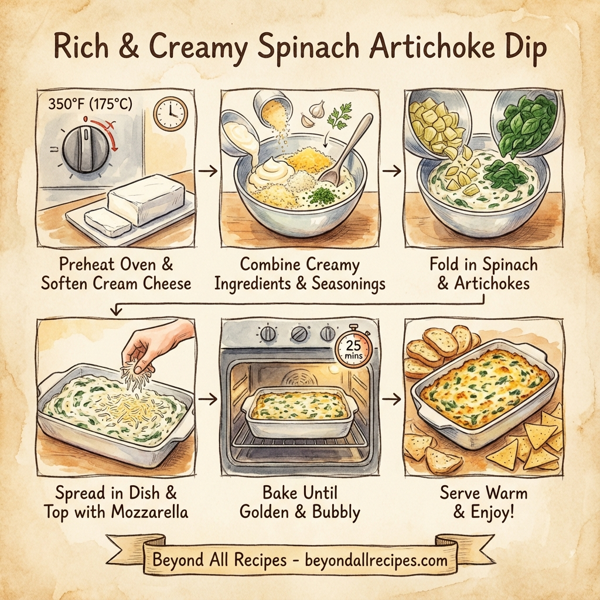 Rich & Creamy Spinach Artichoke Dip instructions