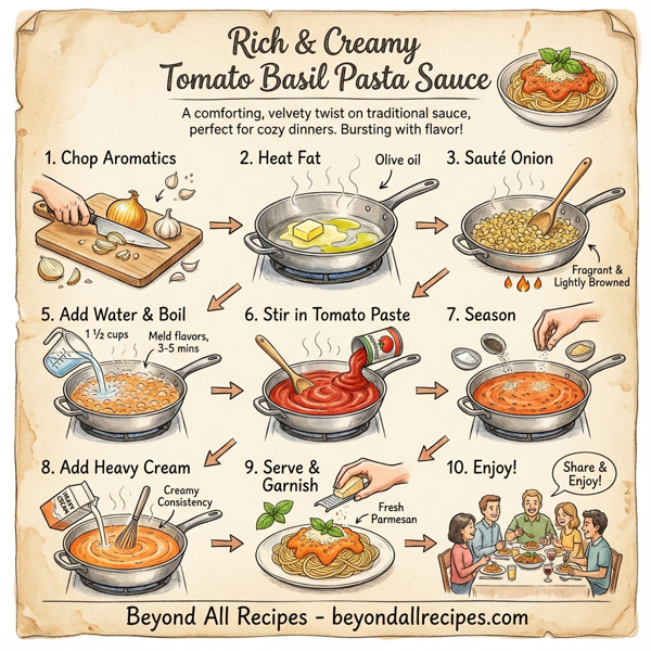 Rich & Creamy Tomato Basil Pasta Sauce instructions