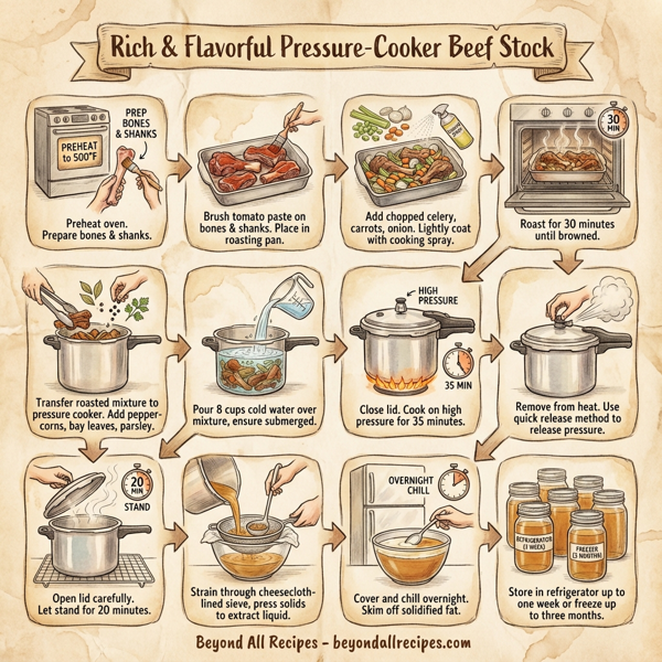 Rich & Flavorful Pressure-Cooker Beef Stock instructions