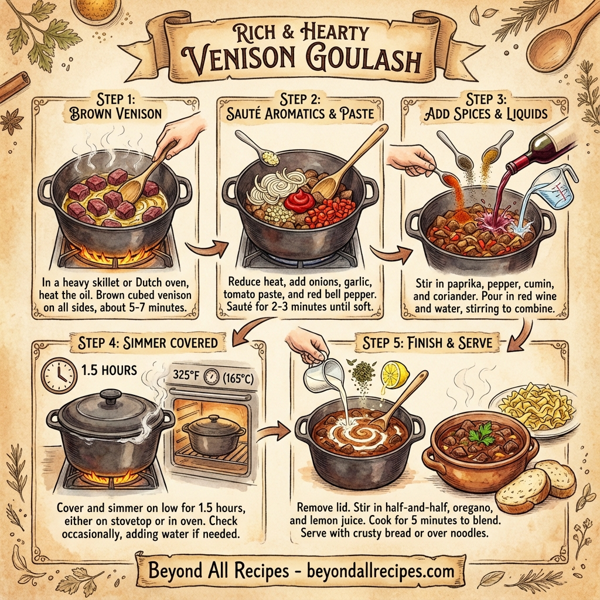 Rich & Hearty Venison Goulash instructions