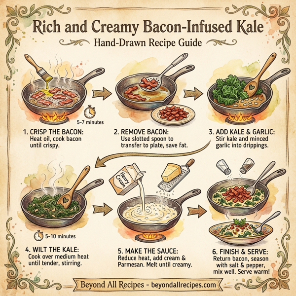 Rich and Creamy Bacon-Infused Kale instructions