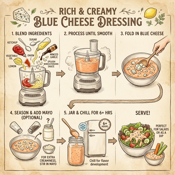 Rich and Creamy Blue Cheese Dressing instructions