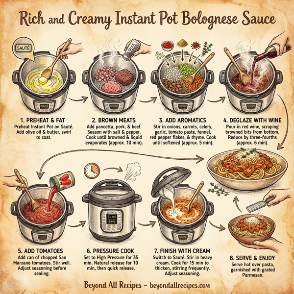 Rich and Creamy Instant Pot Bolognese Sauce instructions