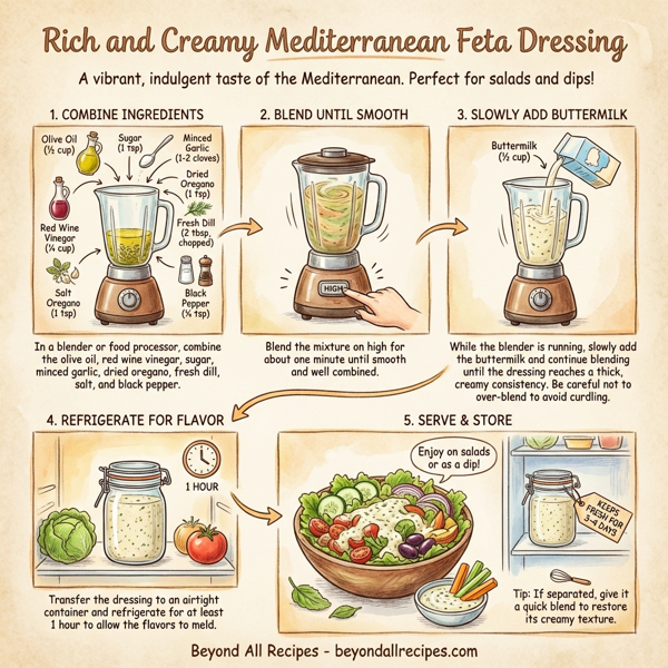 Rich and Creamy Mediterranean Feta Dressing instructions