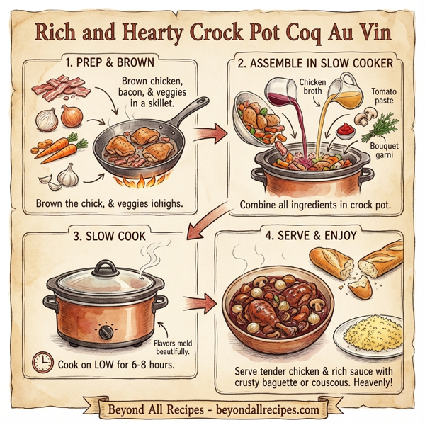 Rich and Hearty Crock Pot Coq Au Vin instructions
