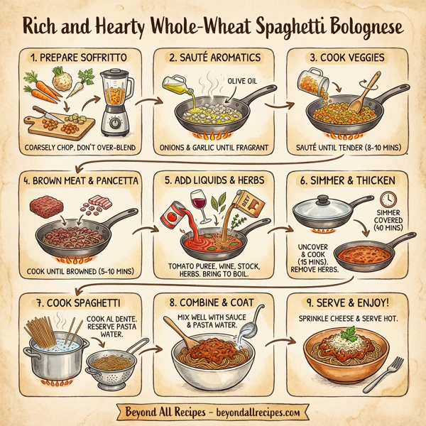 Rich and Hearty Whole-Wheat Spaghetti Bolognese instructions