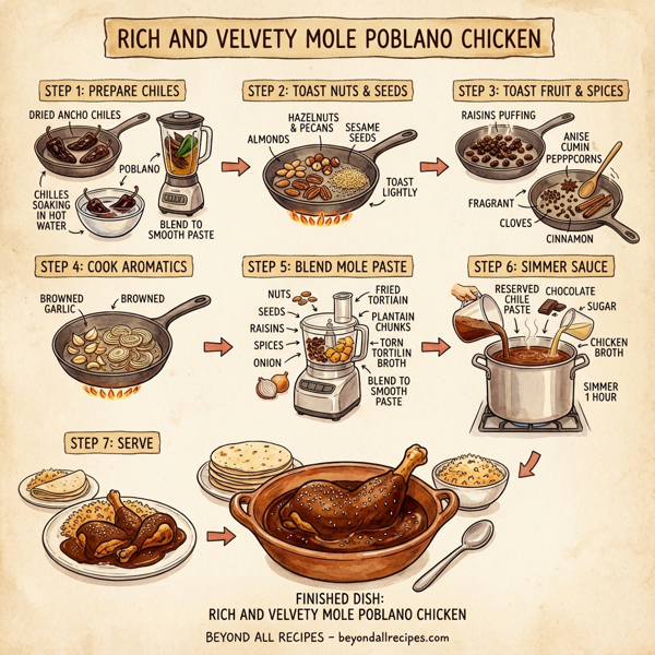 Rich and Velvety Mole Poblano Chicken instructions
