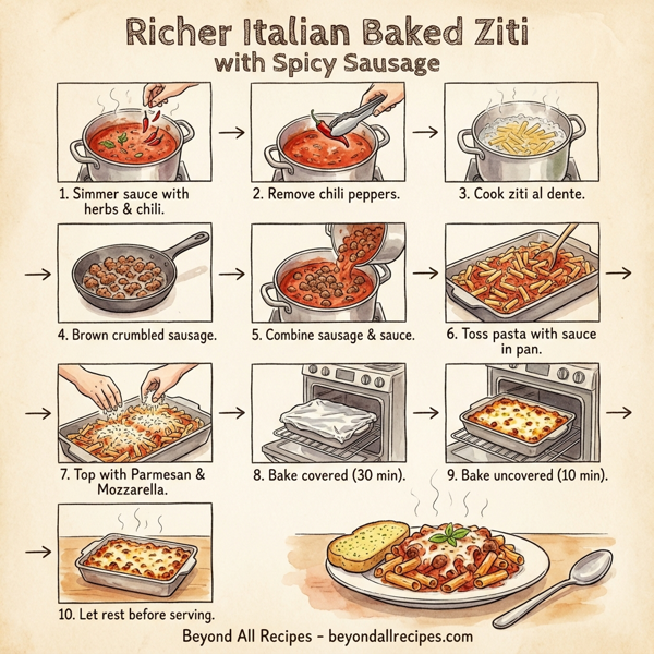 Richer Italian Baked Ziti with Spicy Sausage instructions