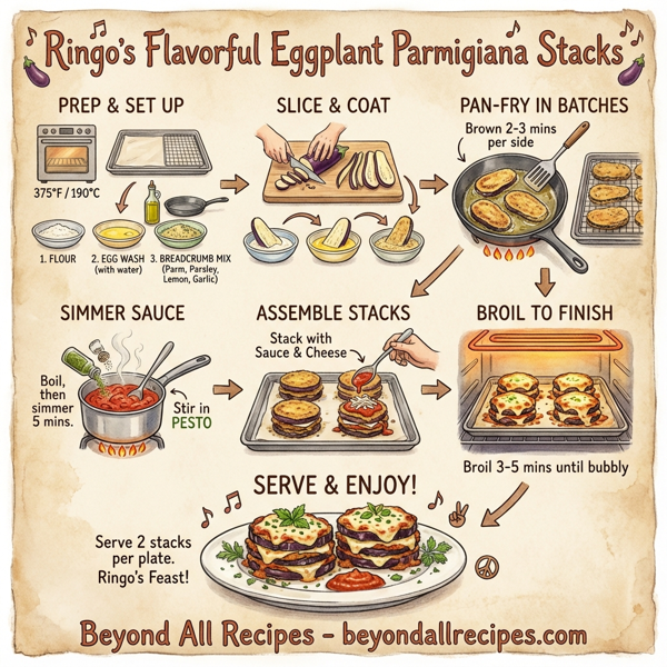Ringo's Flavorful Eggplant Parmigiana Stacks instructions