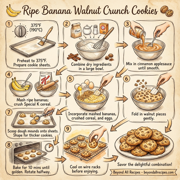 Ripe Banana Walnut Crunch Cookies instructions