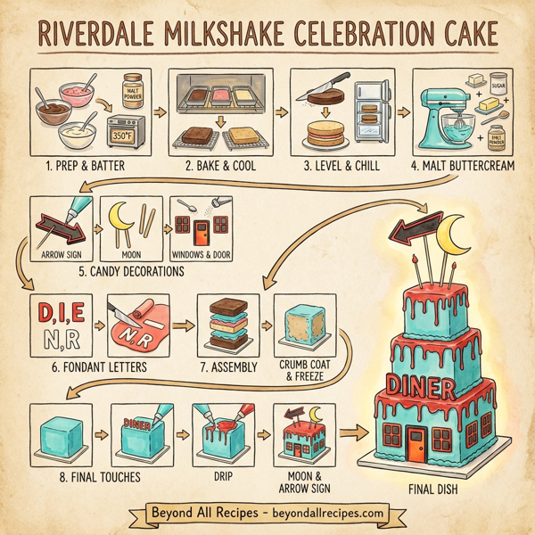 Riverdale Milkshake Celebration Cake instructions