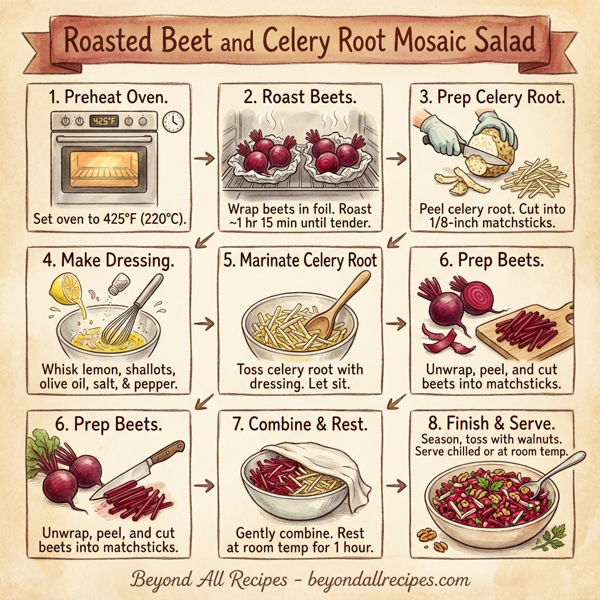 Roasted Beet and Celery Root Mosaic Salad instructions