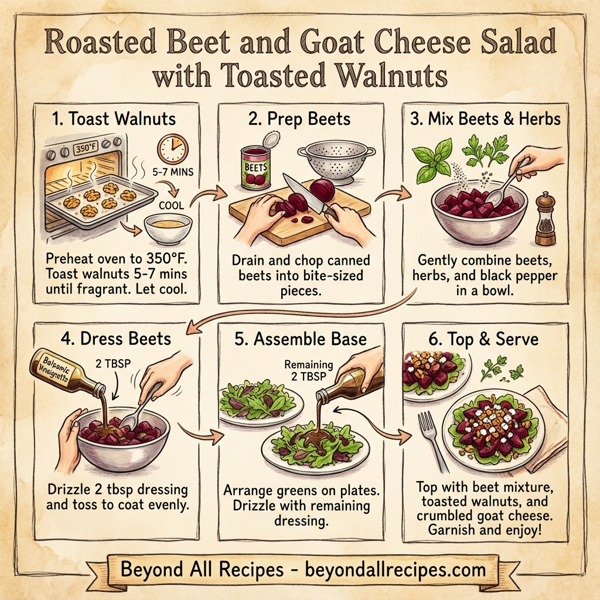 Roasted Beet and Goat Cheese Salad with Toasted Walnuts instructions