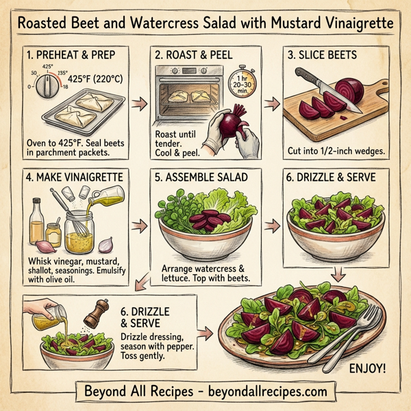 Roasted Beet and Watercress Salad with Mustard Vinaigrette instructions